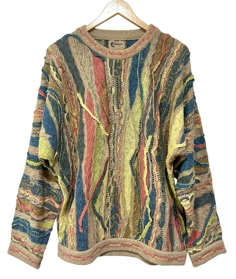 Vintage Coogi Australia Sweater 3D Knit Linen Cotton Multicolor Classic Size L